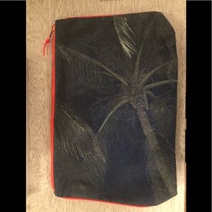 Dezso blue palm tree clutch / pouch